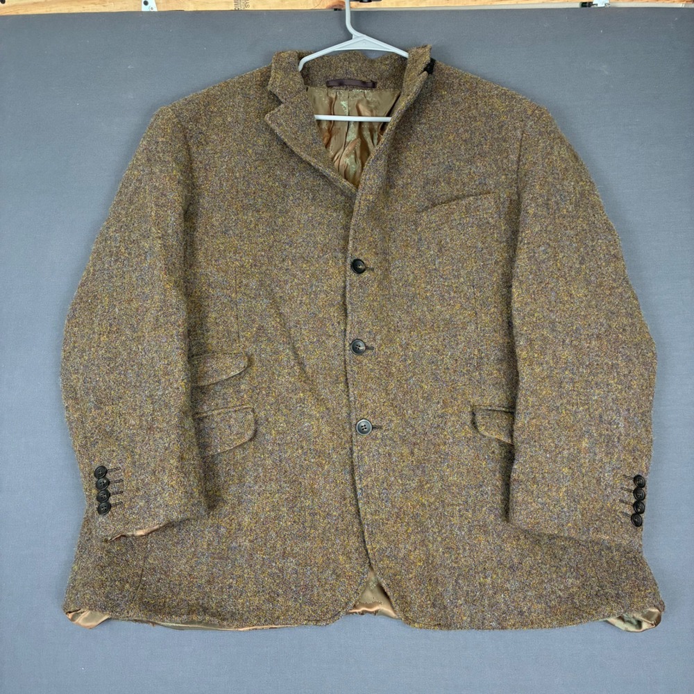 Harris Tweed Brown Bronze 100% Pure New Wool Sport Coat Men's Size 46R